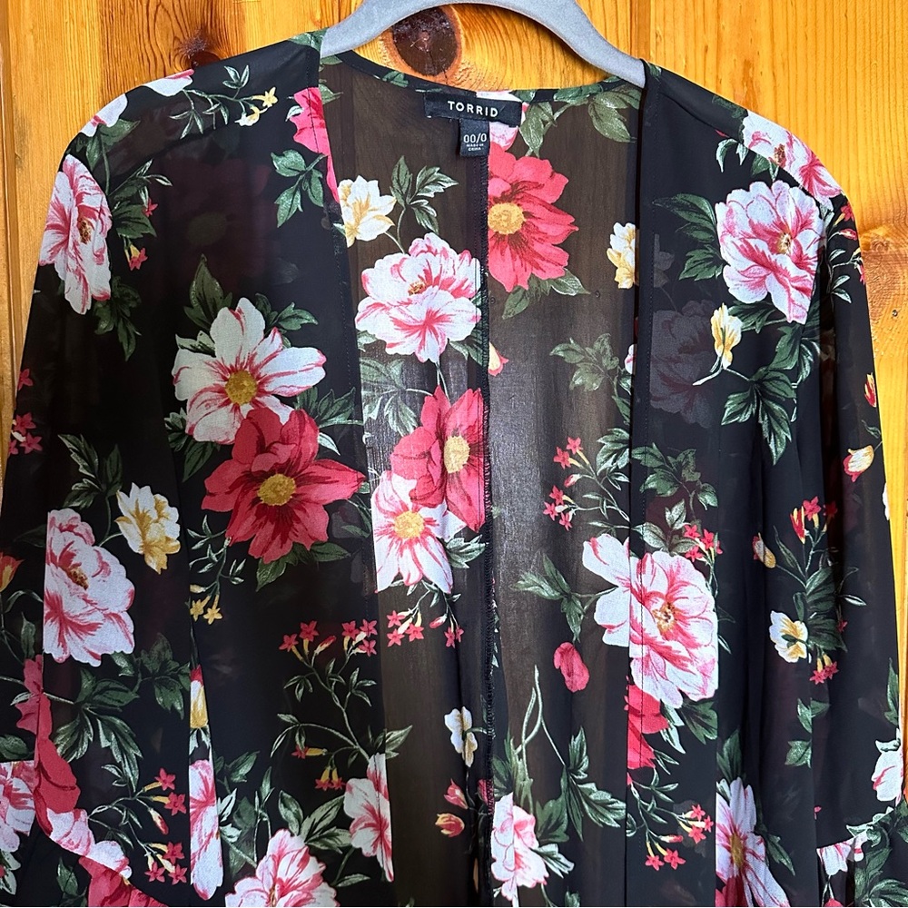 Torrid Floral Chiffon Kimono - Picture 4 of 8